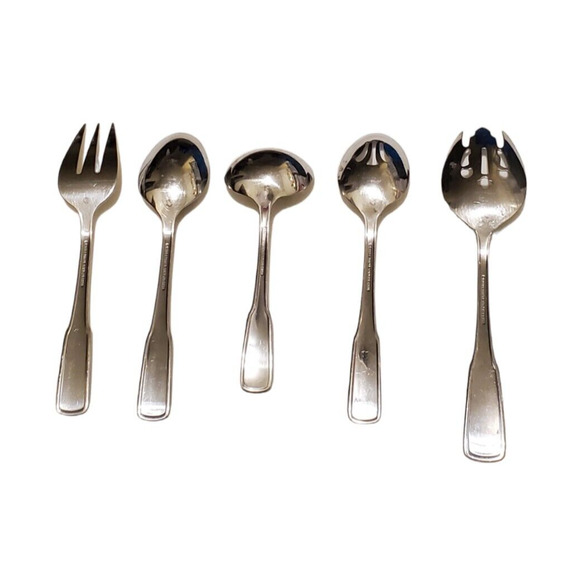 Reed & Barton Stainless Steel Flatware Set of 4 Hostess Serving Pieces Silver - Picture 2 of 3
